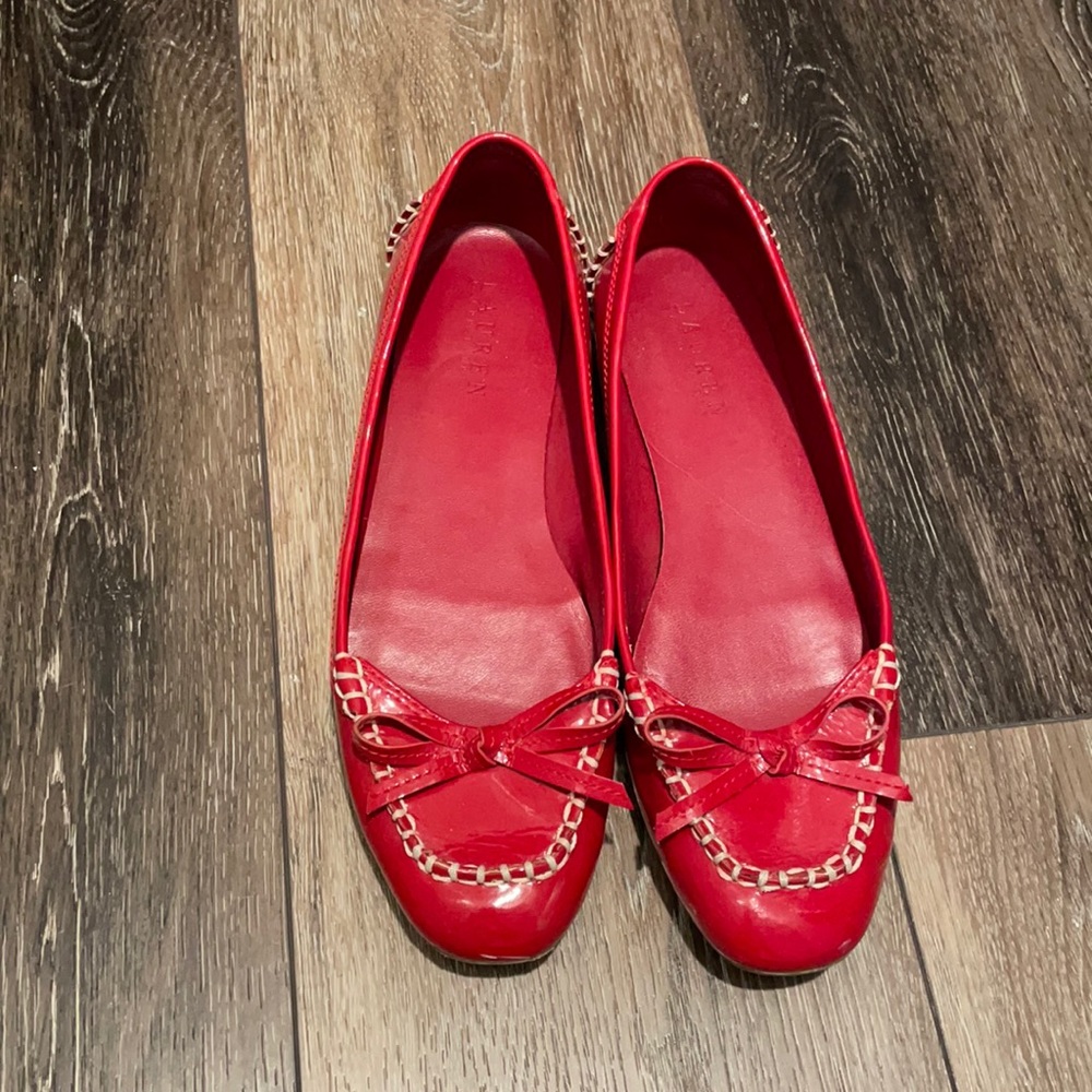 Red Patent Leather RL Flats